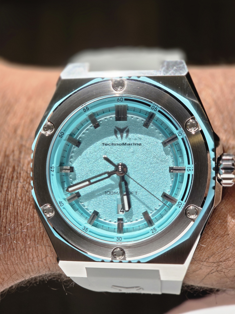 TechnoMarine Turquoise Dial Sport Watch - Turquoise/Grey